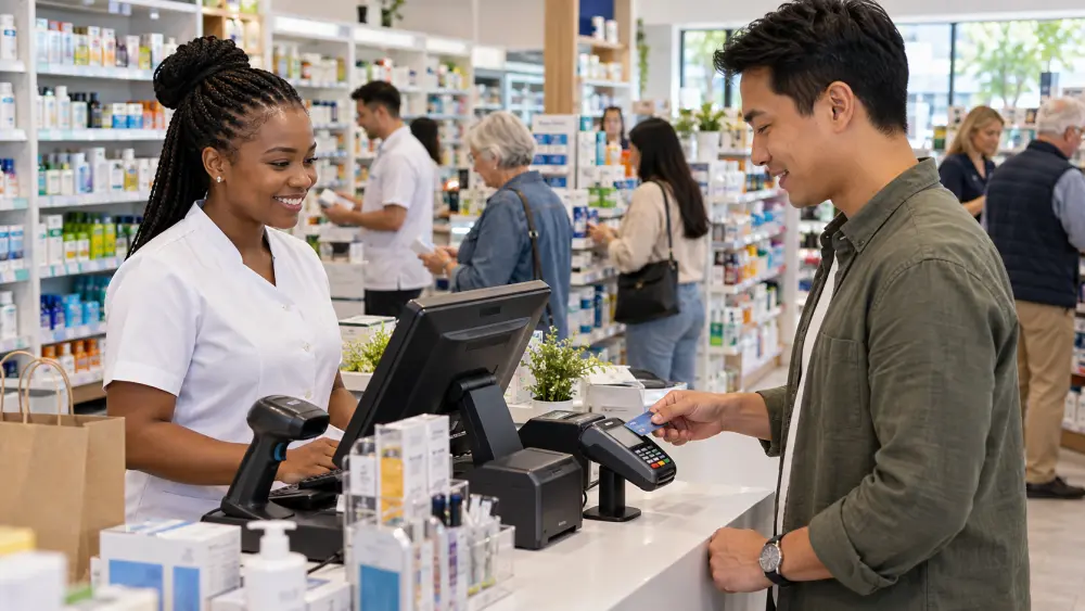 Pharmacist reviewing patient information